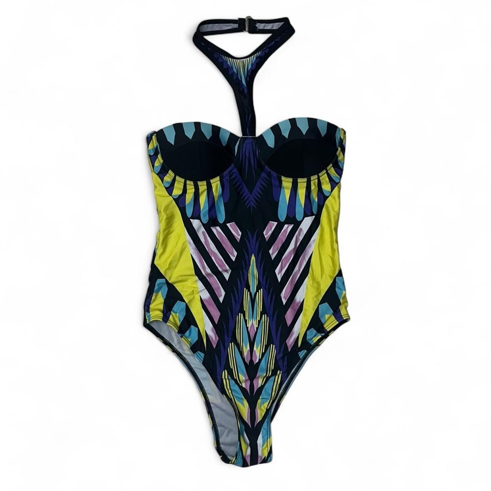 Halter neck one piece swimsuit